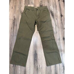 Blue Mountain Mens Olive Green Carpenter Cotton Pants Size 34X32 Durable Casual